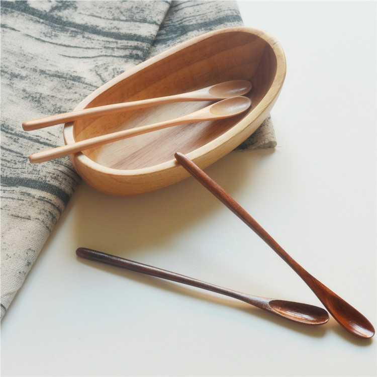 Japanischer Mini-Kaffeelöffel mit dünnem Griff, Honigrührlöffel, Holzlöffel im Großhandel_voghion.com