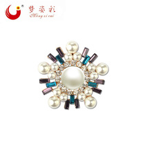 跨境货源厂家批发锌合新款韩版镶珍珠镶钻胸针别针 韩国胸针定制