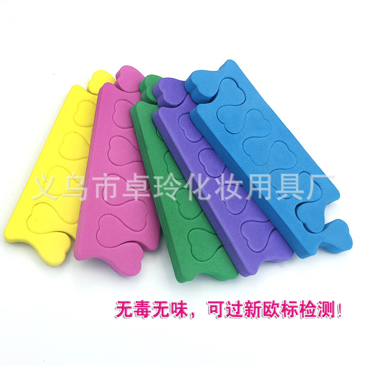 Directo de fábrica melocotón separador de dedo en forma de corazón dedo esponja algodón EVA dedo del pie separador medio ambiente e insípido