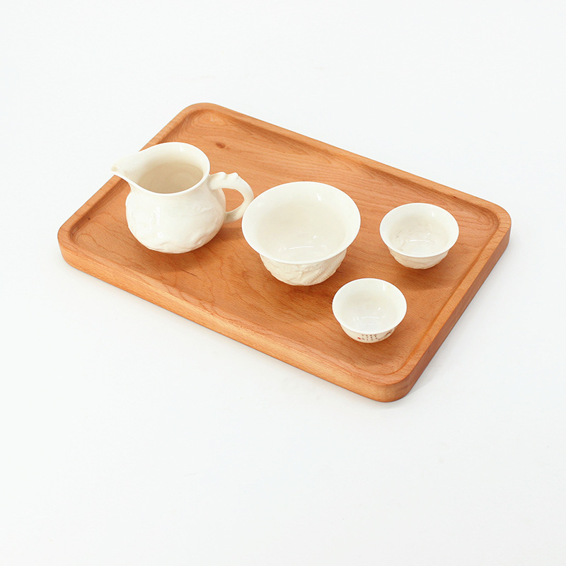 Bandeja de madera de estilo japonés Placa de té rectangular de haya plato de cena hotel restaurante plato de madera pan fruta plato de madera maciza