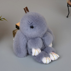 真毛時尚毛絨兔子掛件鑰匙扣獺兔毛小兔子公仔包包吊墜汽車飾品