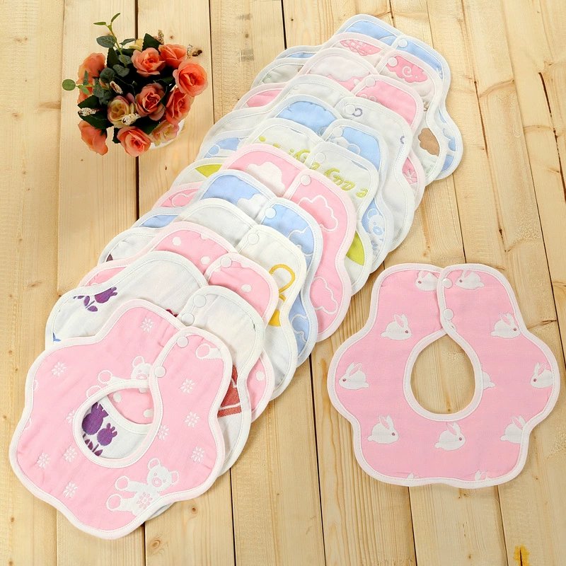 Children's gauze cartoon eating bib