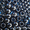 Black plastic round beads