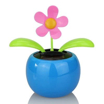 Wholesale Creative Solar-Powered Smart Car ornaments - sunflower-blue