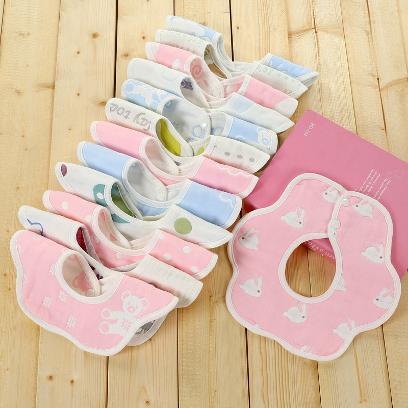 Children's gauze cartoon eating bib