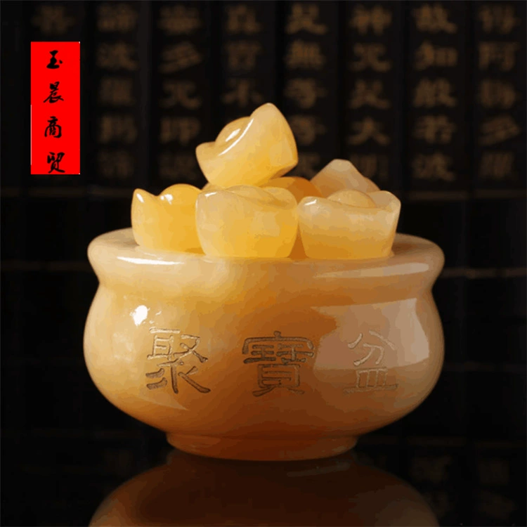 Mihuang Jade Jade Treasure Pot Display Mihuang Jade Jade Crafts Swing Person Wholesale Jade