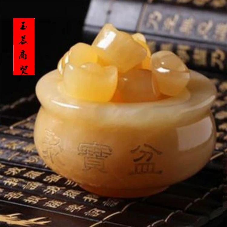 Mihuang Jade Jade Treasure Pot Display Mihuang Jade Jade Crafts Swing Person Wholesale Jade