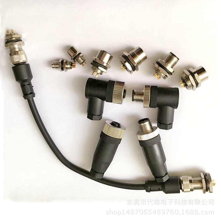 东莞实力厂家供应免焊接连接器仿进口M12传感器航空插头4针5孔8芯