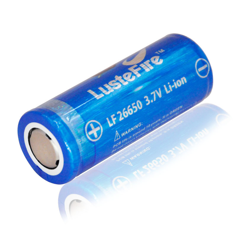 新品LusteFire加板26650可充电式3.7V大容量5000强光手电筒锂电池