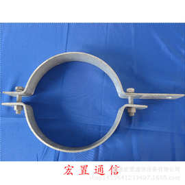 通渭ADSS光缆杆用挂件 耐张水泥杆抱箍 单长尾双合抱箍图片