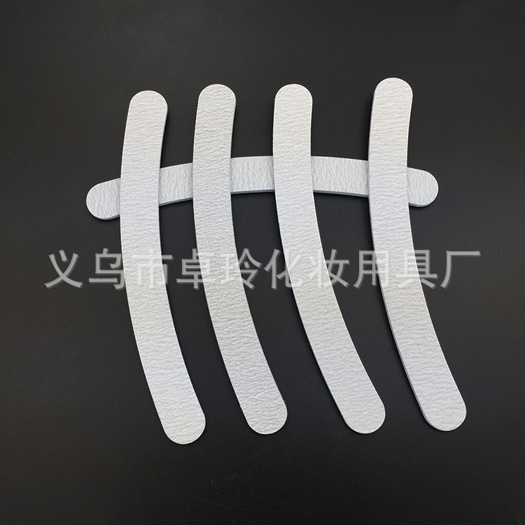 En stock fuente curvada Eva lima de uñas Crescent gris blanco frote tira esmalte de uñas que forma archivo ventas directas de la fábrica