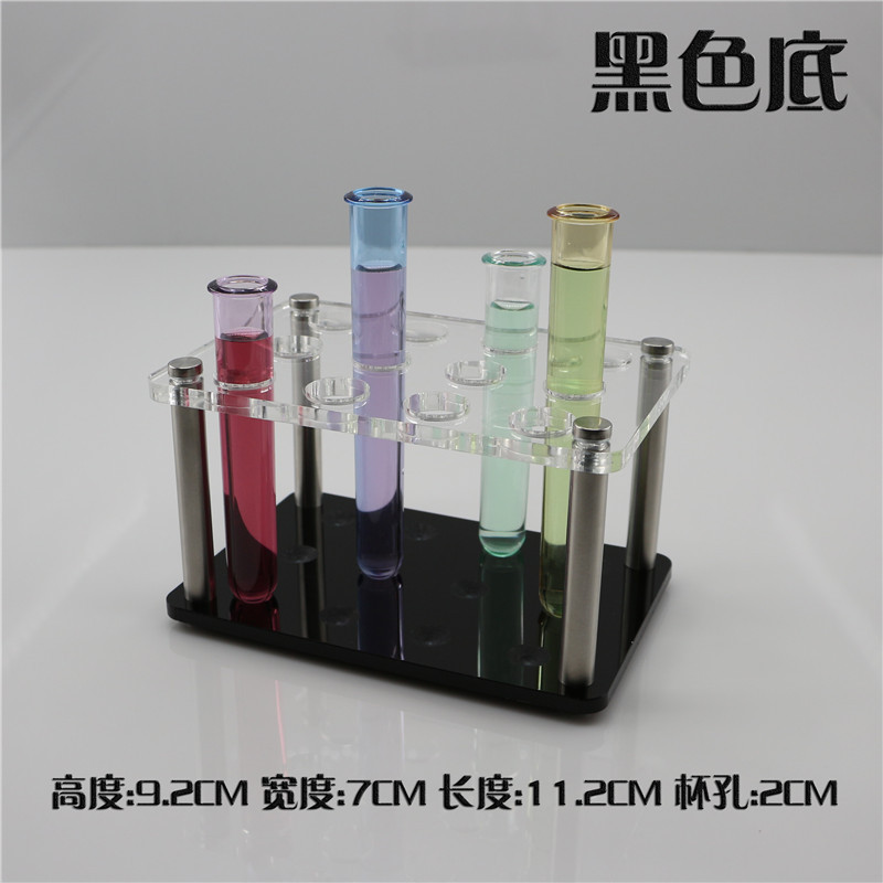 Tubo de ensayo de laboratorio estante acrílico transparente portavasos bar KTV espíritus Copa marco agujero redondo cóctel portavasos