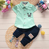 Set, summer cartoon cotton summer clothing suitable for men and women, wholesale, Korean style