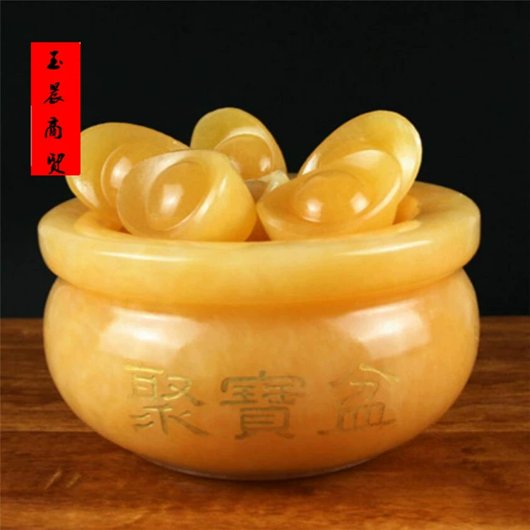 Mihuang Jade Jade Treasure Pot Display Mihuang Jade Jade Crafts Swing Person Wholesale Jade