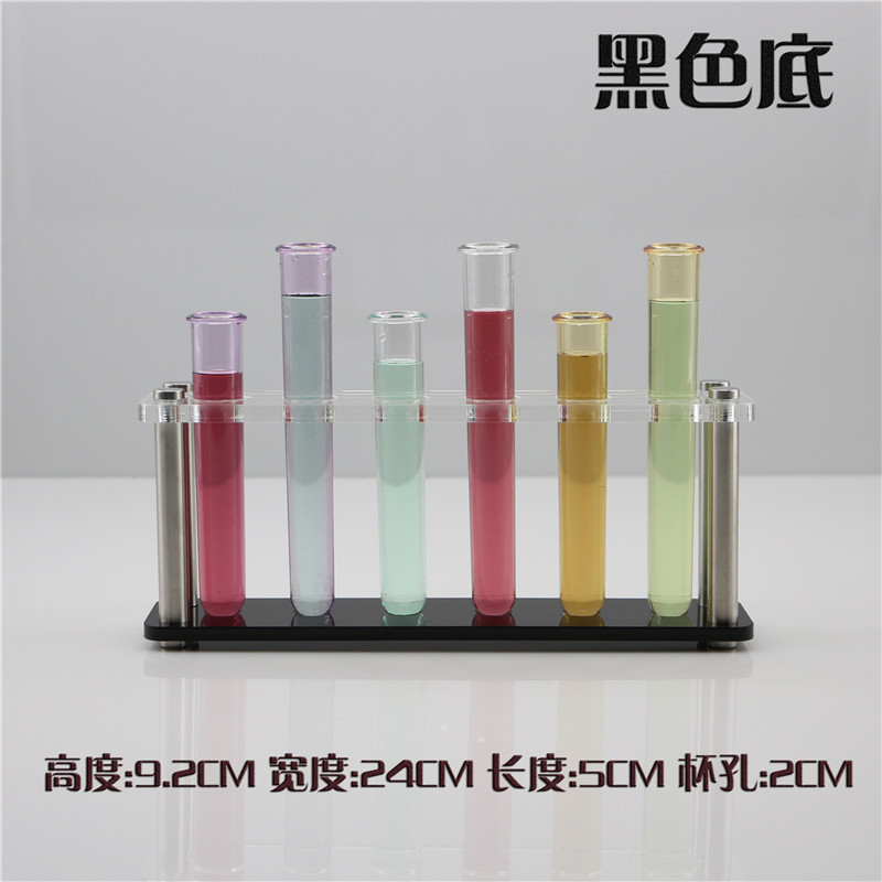Tubo de ensayo de laboratorio estante acrílico transparente portavasos bar KTV espíritus Copa marco agujero redondo cóctel portavasos