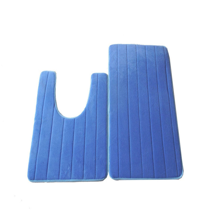 Factory wholesale U-shaped toilet mat two-piece toilet water-absorbent foot mat washable padded carpet mat