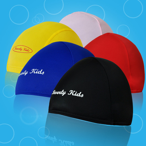 Children's Solid Color Sun Protective Swim Cap for Boys and Girls, Comfortable Elastic Ear Protecting Long Hair Swim Cap