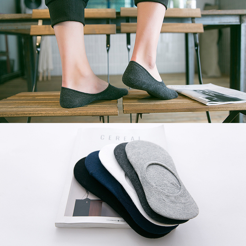 Men's Solid Color Boat Socks Summer Men's Invisible Socks Low-Cut Short-Tube Breathable Men's Socks Thin Zhuji Factory Wholesale