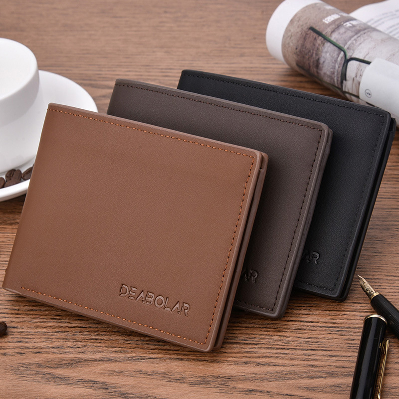 Factory spot men's short wallet wholesale fashion soft leather men's horizontal multifunctional wallet wallet men Factory spot men's short wallet wholesale fashion soft leather men's horizontal multifunctional wallet wallet men