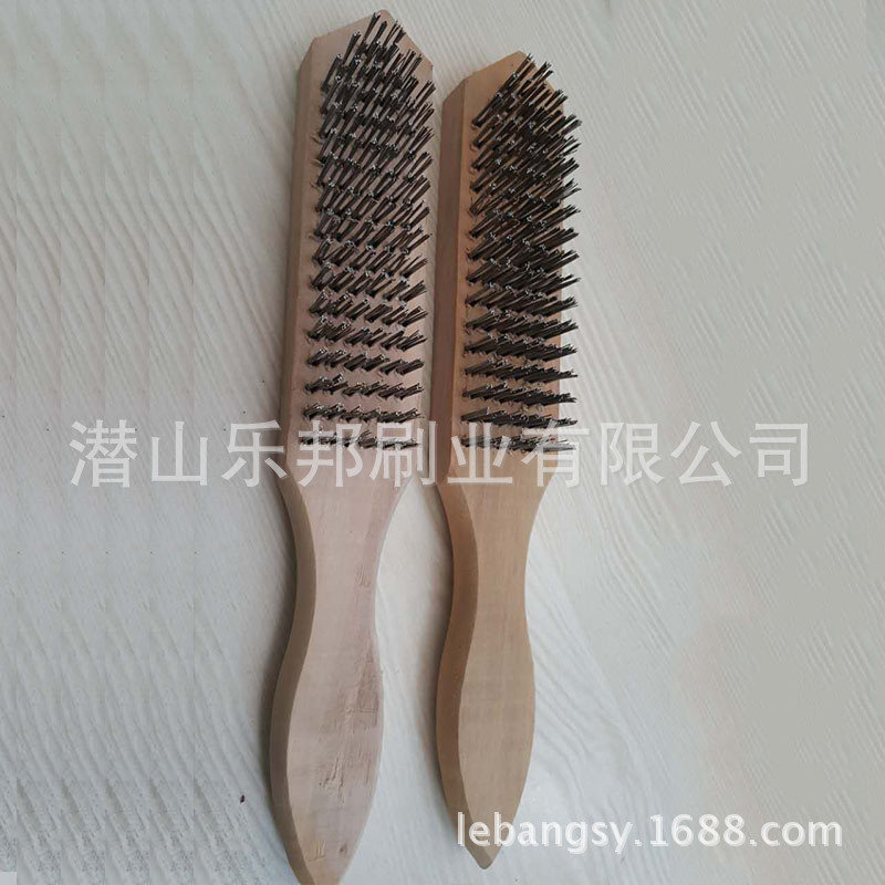 厂直销6排鱼鳞刷钢丝刷 超硬钢丝刷 去鱼鳞神器 木柄不锈钢丝刷