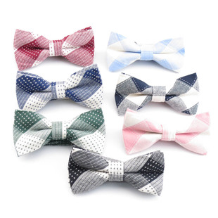 Men's Bow Tie Wholesale British Cotton Plaid Bow Tie Fashion Bow Groom Groomsmen New Cotton Cloth Bow Tie