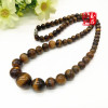 Fashionable pendant, universal necklace, crystal, organic round beads, with gem, wholesale