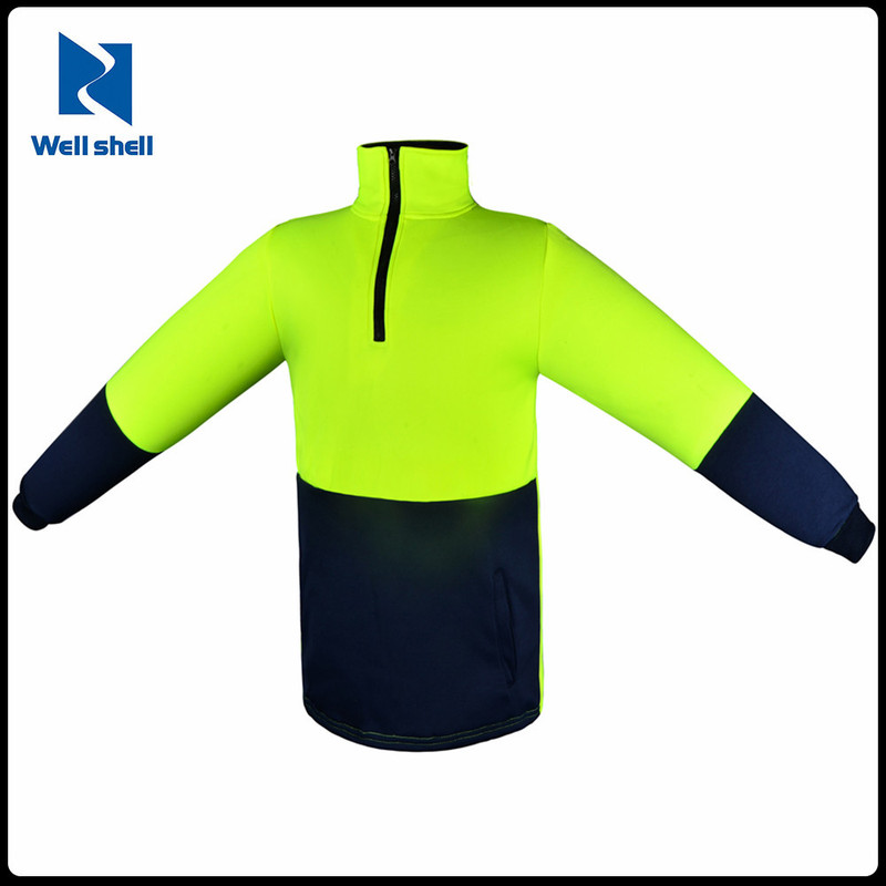 European and American Style Polar Fleece Safety Jacket Warm Fluorescent Yellow Sweatshirt European and American Style Polar Fleece Safety Jacket Warm Fluorescent Yellow Sweatshirt