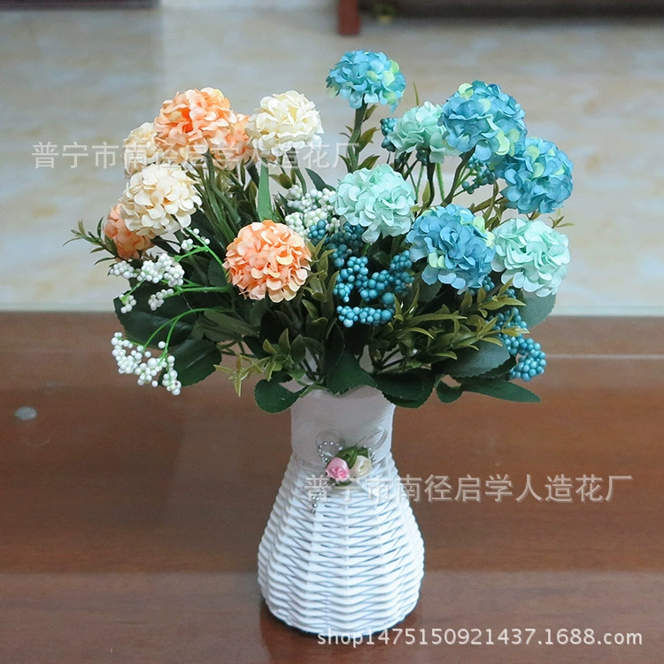 Искусственная картина маслом с 7 головками Хризантема ручной работы Шелковый цветок украшение Гостиная Цветочная композиция дома искусственный цветок оптом