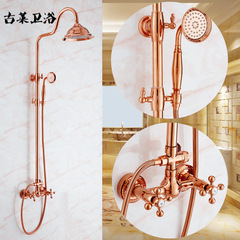 Manufacturer wholesales all-copper golden European-style multi-functional ceramic shower head set at low price. Discount on large quantities.
