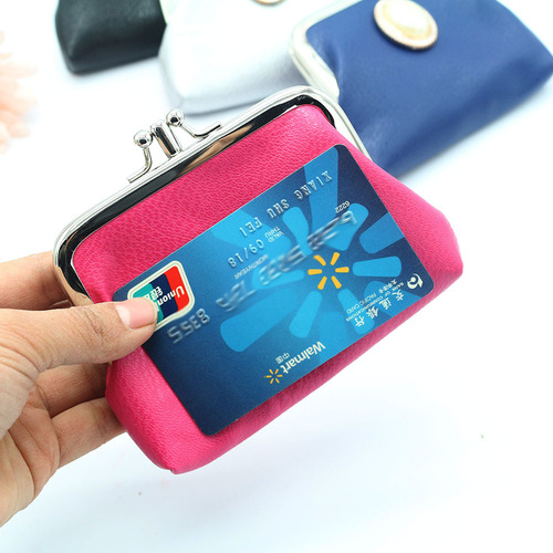 New Double Layer PU Coin Purse Women's Short Wallet Small Fresh Candy Color Coin Bag Wholesale