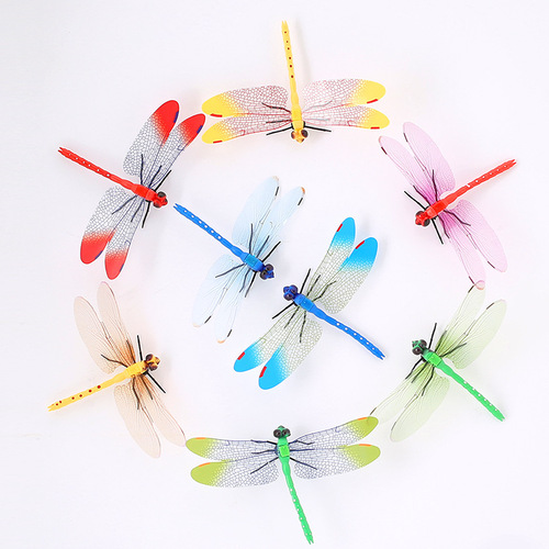 3D Stereo Dragonfly Magnetic Fridge Magnet Creative Home Decor Dragonfly Pin Curtain Decor Colorful Simulation Dragonfly