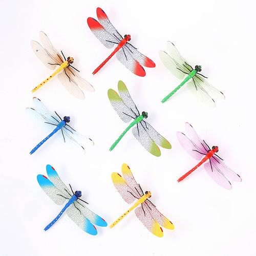 3D Stereo Dragonfly Magnetic Fridge Magnet Creative Home Decor Dragonfly Pin Curtain Decor Colorful Simulation Dragonfly