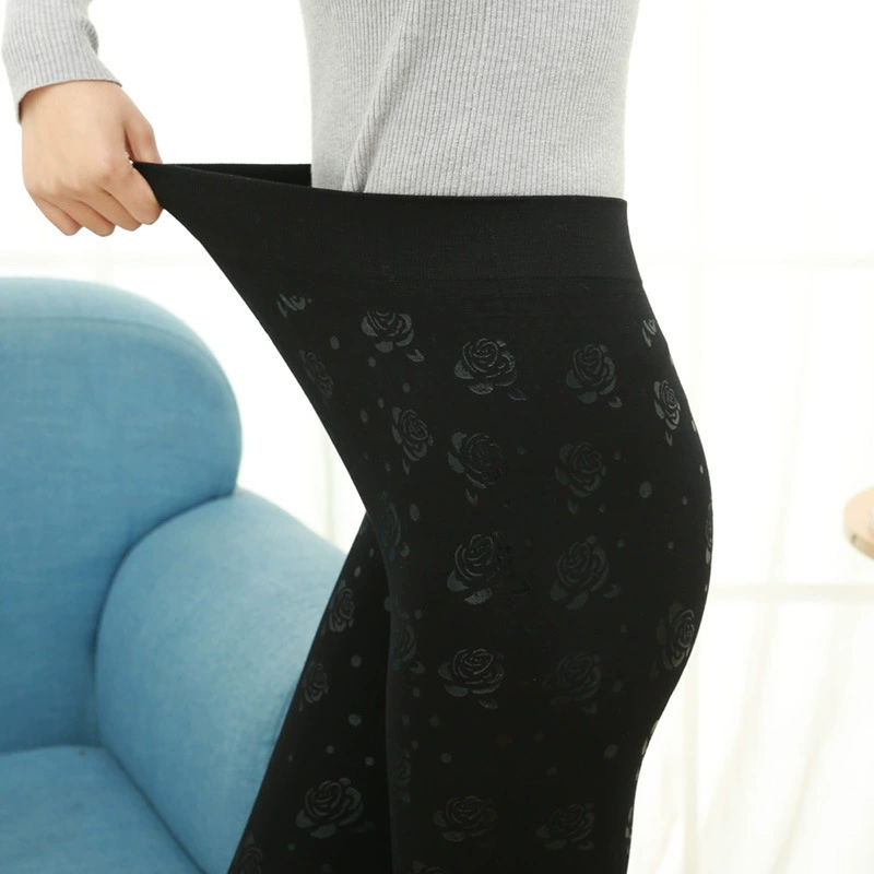 Осенние л leggings, тонкие эластичные брюки, для среднего возраста, высокая талия, плюс размер