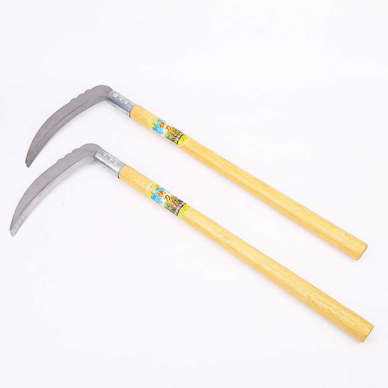 农用木柄镰刀 木纹覆膜大头镰刀 割草镰刀5元店10元店货源批发