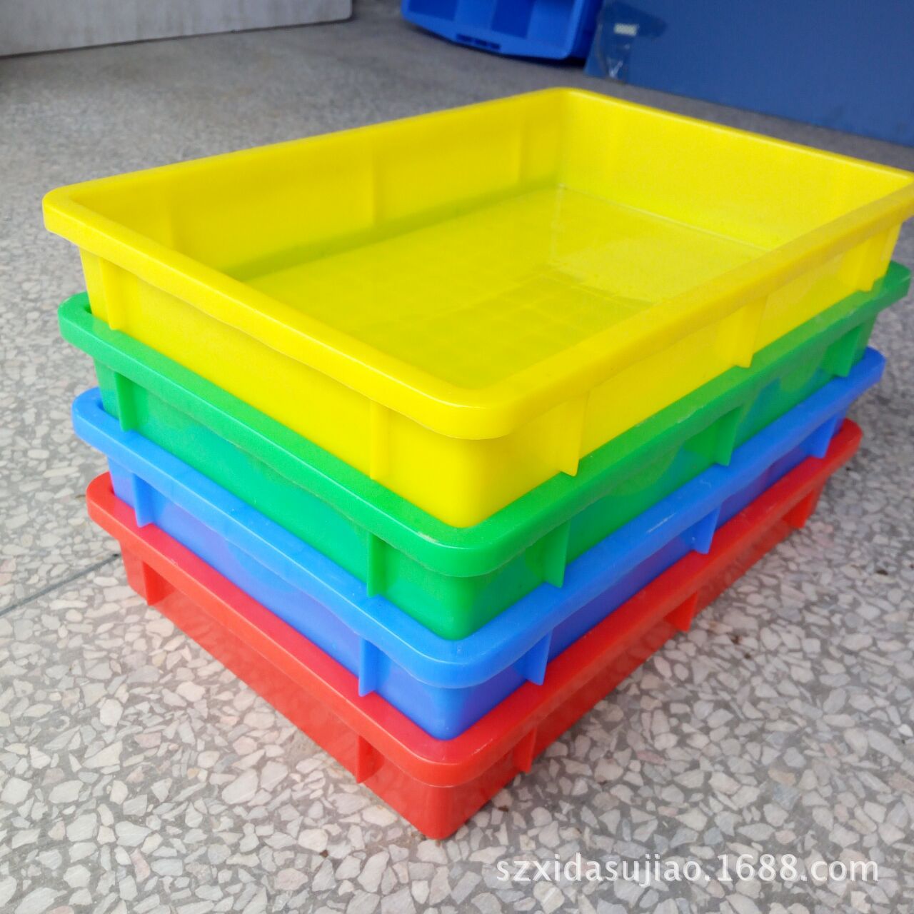 厂价批发 塑胶框物料箱各类周转箱全新料塑胶方盘 塑料胶箱