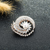 Fashionable rotating crystal, small design brooch, protective underware lapel pin, pin, accessories, Korean style, trend of season