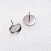 Earrings stainless steel, accessory, Korean style, 6-30mm, with gem