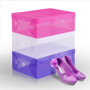 Flip-top transparent plastic shoe box for men and women shoe storage artifact storage shoe box PP thickened foldable shoe box
