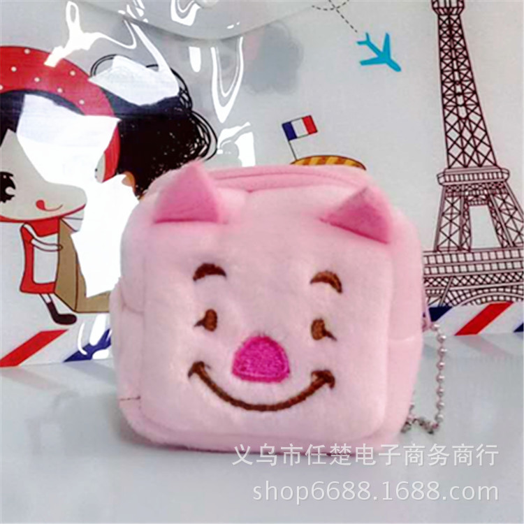 Monedero de felpa para mujer estilo japonés y coreano con diseño de Totoro bolso cuadrado para llaves