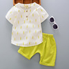 Shirt for boys, summer set, children's summer clothing, cotton and linen, Korean style, children's clothing