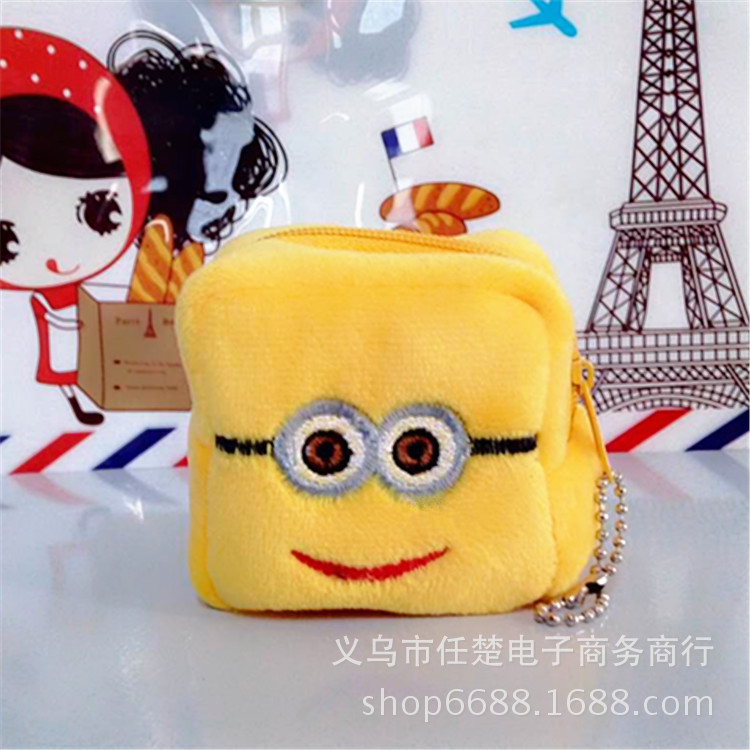 Monedero de felpa para mujer estilo japonés y coreano con diseño de Totoro bolso cuadrado para llaves