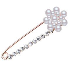 Pearl Pin for Dressing Women's Accessories Suit Collar Open Shirt Breast Flower Anti-Slip Sweater Pin Decorations