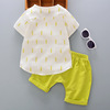 Shirt for boys, summer set, children's summer clothing, cotton and linen, Korean style, children's clothing