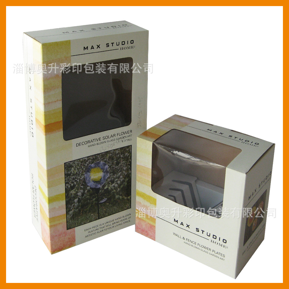 厂家生产设计  开窗透明贴膜纸盒 透明PVC纸包装盒 瓦楞彩盒制作