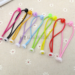 DIY jewelry accessories high quality children's single head white bowl buckle with bead hair rope hair ring rubber band leather rope multi-color optional