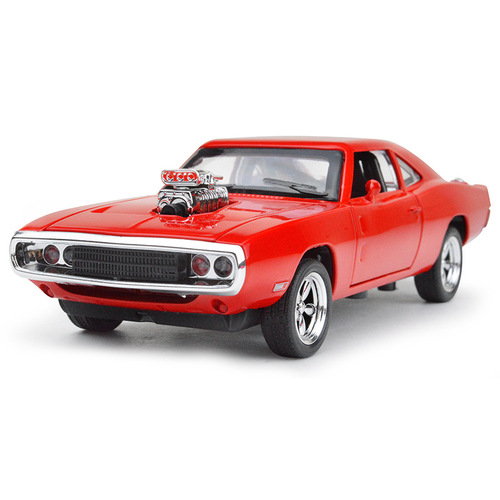 Bulk wholesale 1:32 Dodge Charger simulation alloy car model sound and light pull back 4-door children's toy car