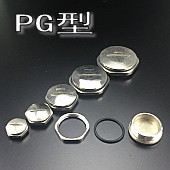 PG13.5型金属圆形闷盖铜旋入塞头防水堵头堵孔黄铜镀镍