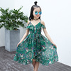 Summer long beach shiffon summer clothing, slip dress, western style, mid-length, suitable for teen