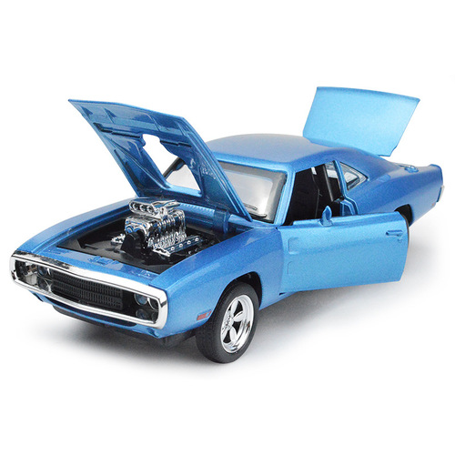 Bulk wholesale 1:32 Dodge Charger simulation alloy car model sound and light pull back 4-door children's toy car