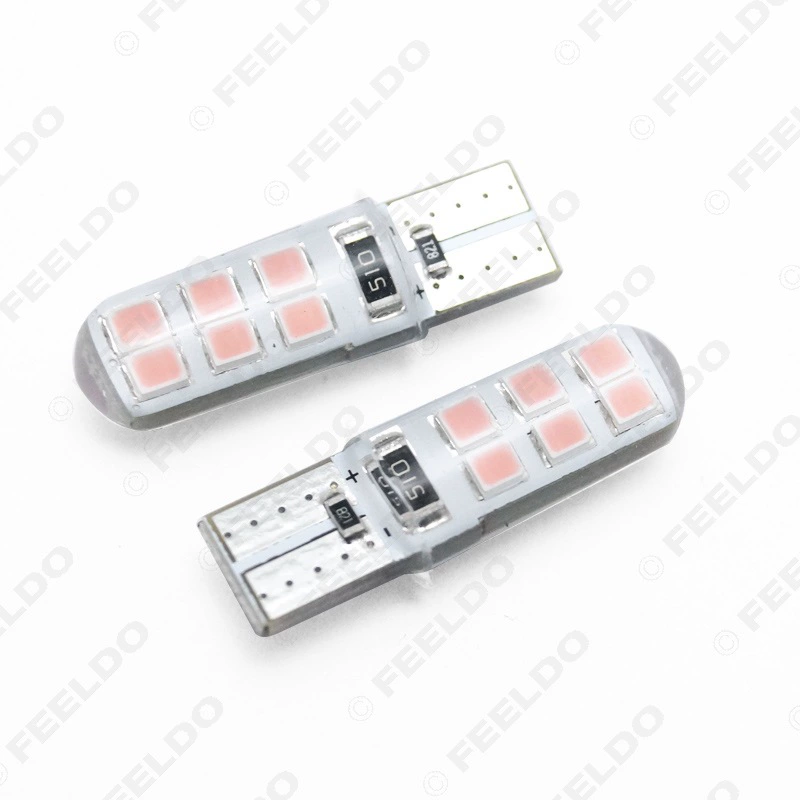 Высокая мощность T10 2835-12smd автомобильный LED силиконовый клей, широкий свет, 7 цветов на выбор